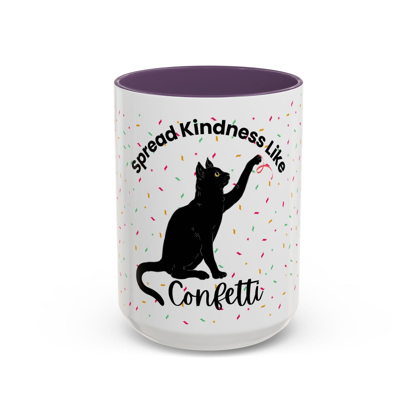 Spread Kindness Black Cat Coffee Mug - 11/15oz Accent Mug for Cat Lovers