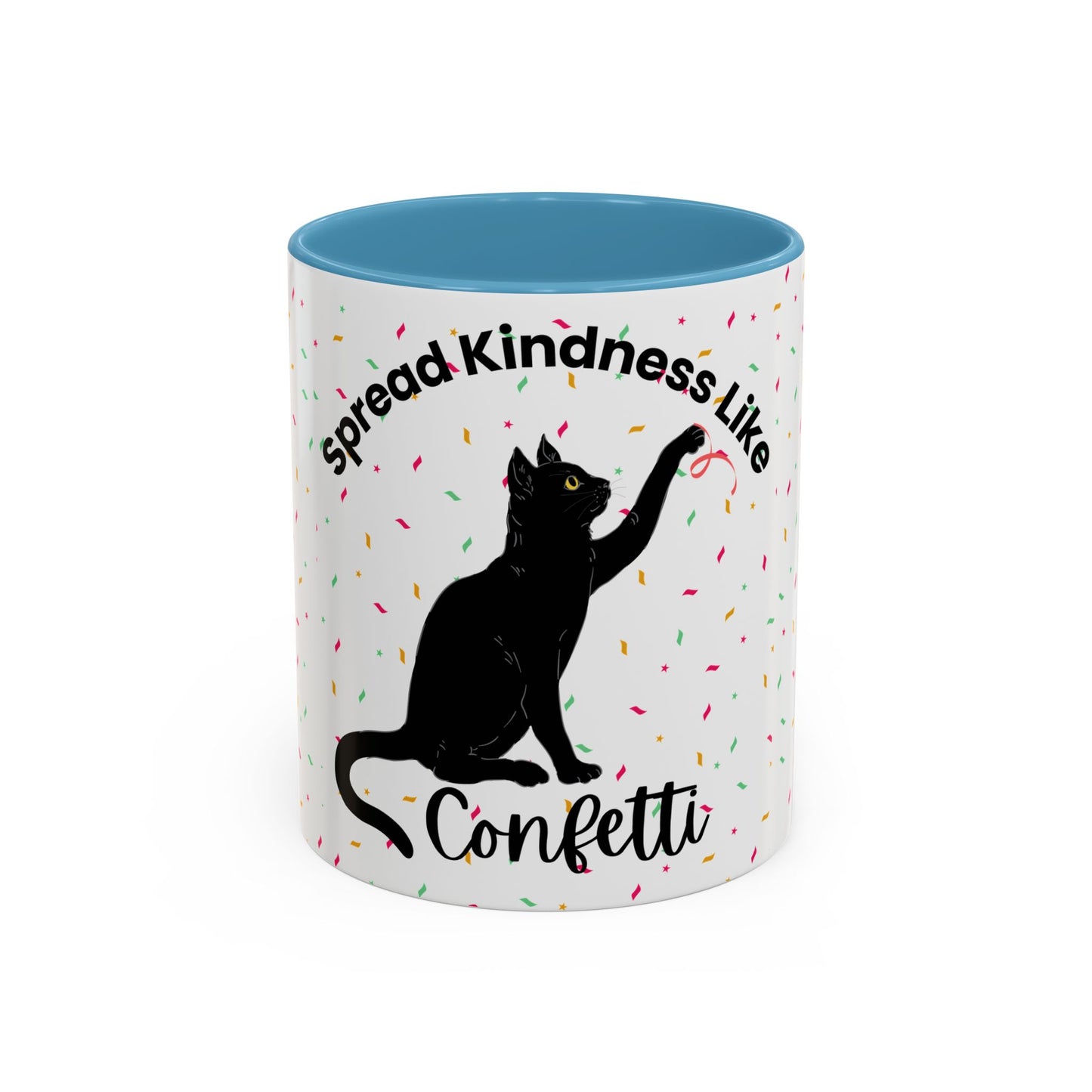 Spread Kindness Black Cat Coffee Mug - 11/15oz Accent Mug for Cat Lovers