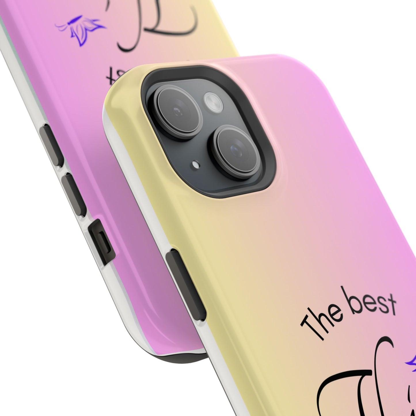 Phone Case - the best  in life are not things  Yellow and Pink