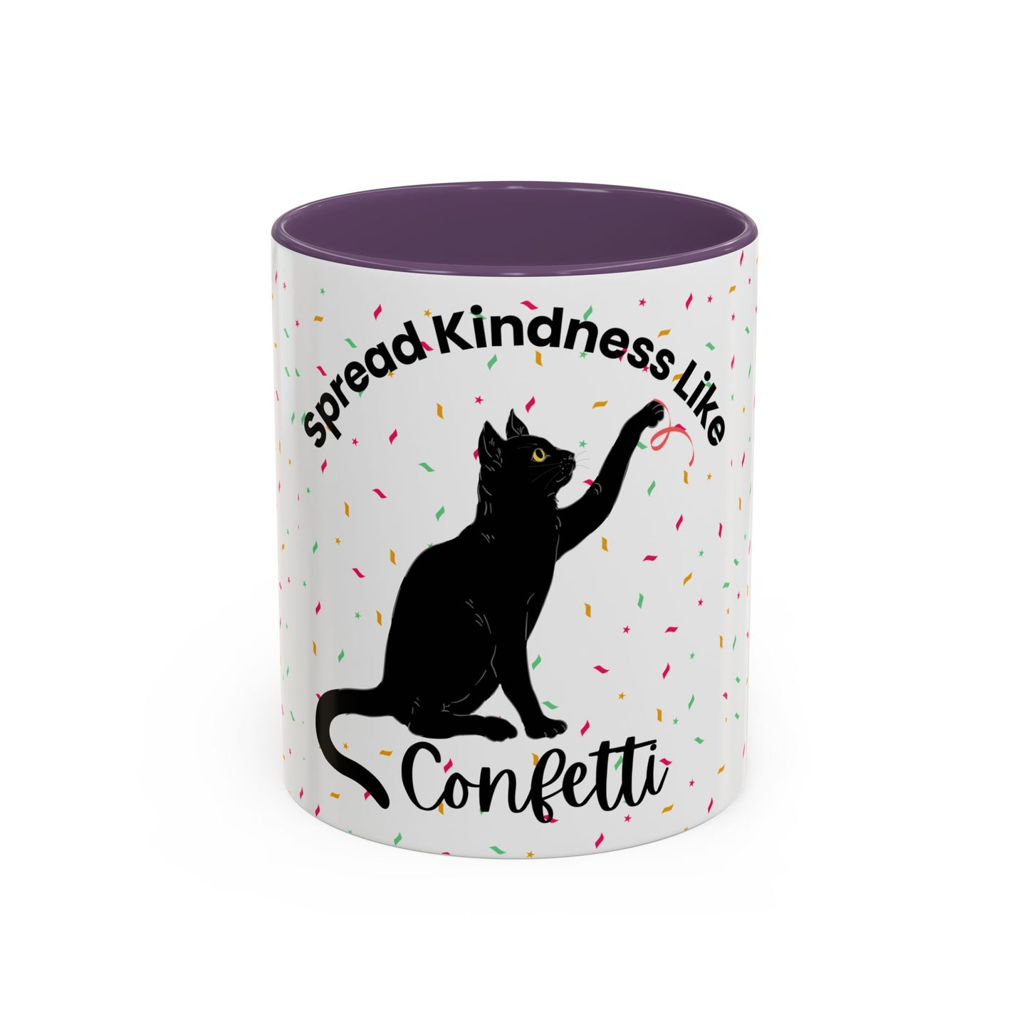 Spread Kindness Black Cat Coffee Mug - 11/15oz Accent Mug for Cat Lovers