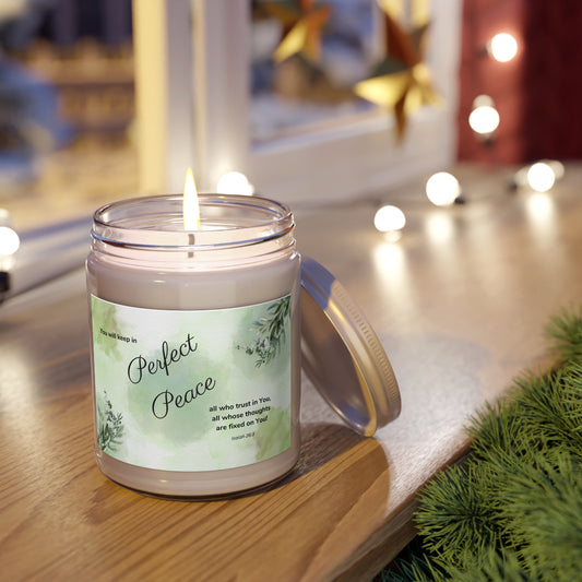 Soy Candle, God's Perfect Peace, Vanilla Bean Scent, 9oz