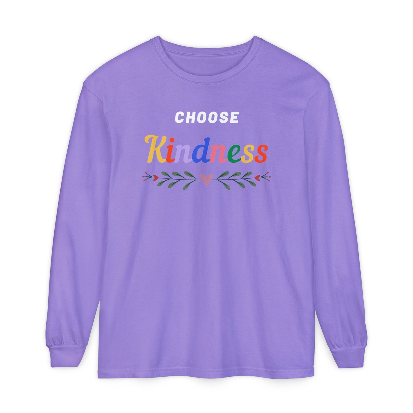 Unisex Choose Kindness Garment-dyed Long Sleeve T-Shirt