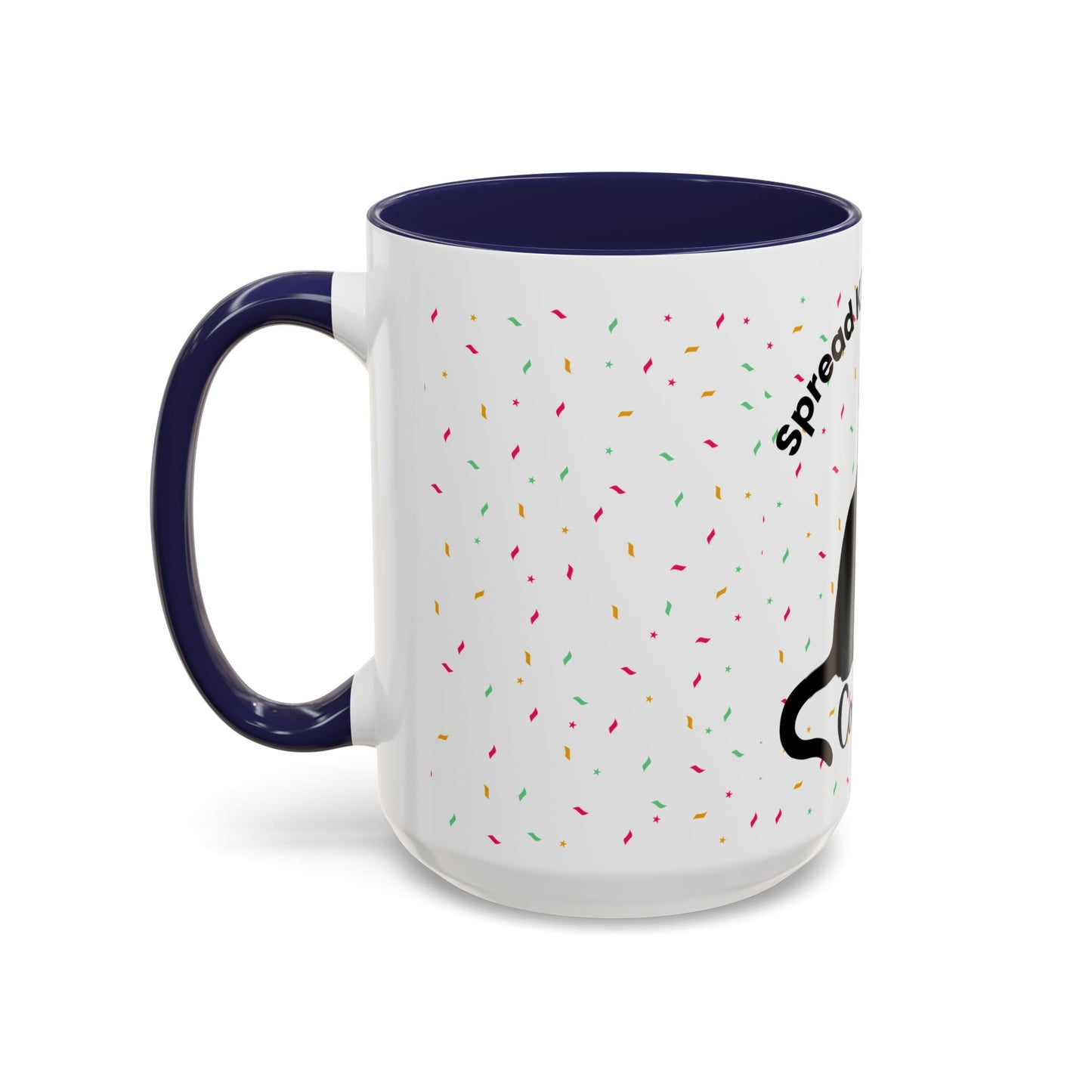 Spread Kindness Black Cat Coffee Mug - 11/15oz Accent Mug for Cat Lovers