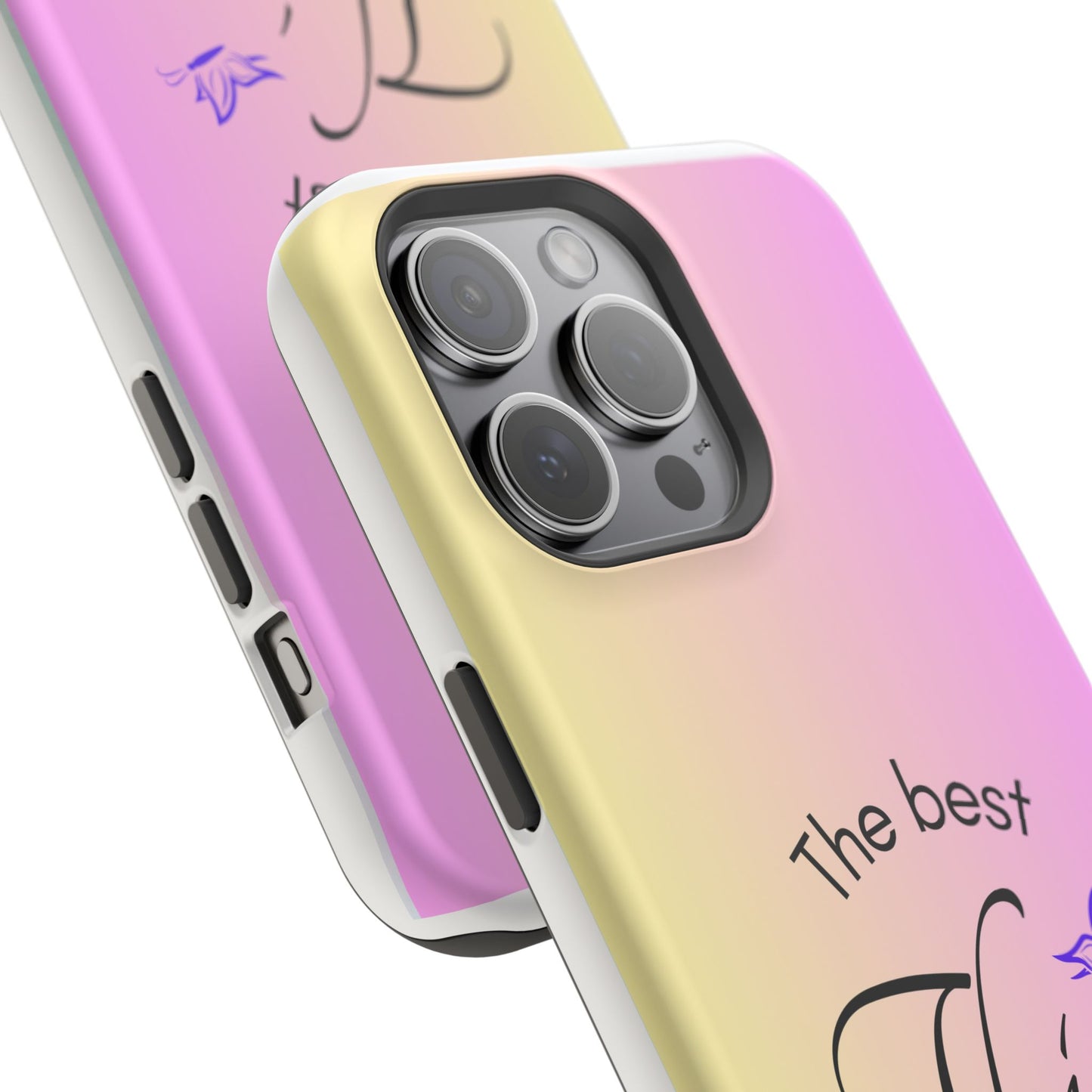 Phone Case - the best  in life are not things  Yellow and Pink