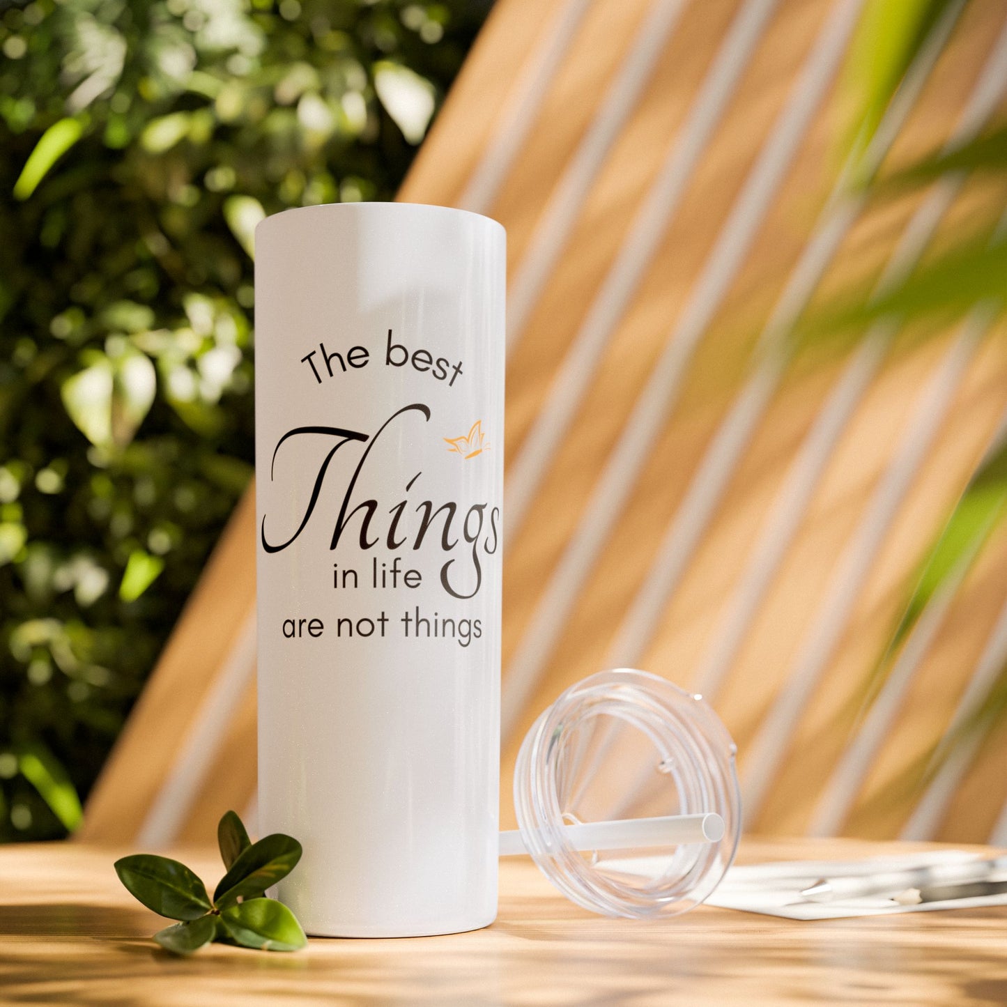 20oz Skinny Tumbler with Straw - Inspirational Reminder Cup