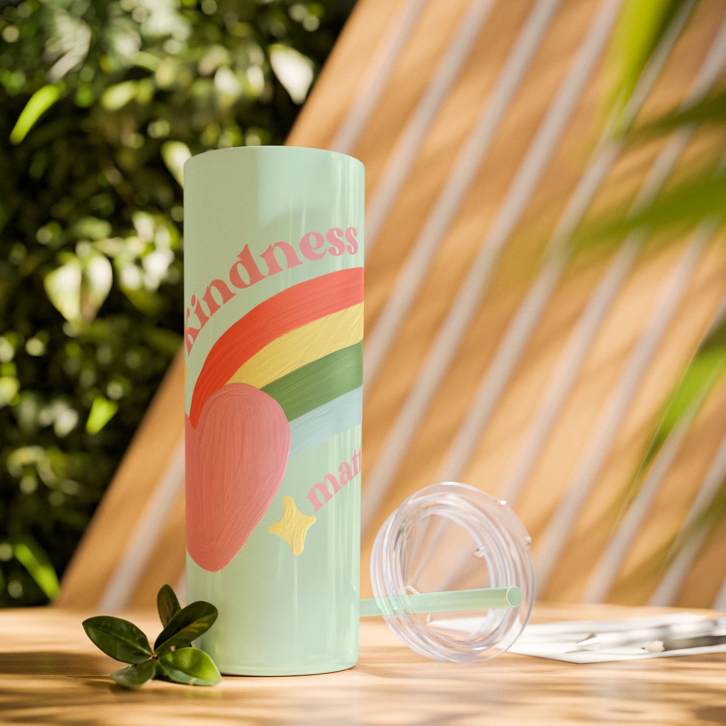 Kindness Matters    Skinny Tumbler with Straw, 20oz