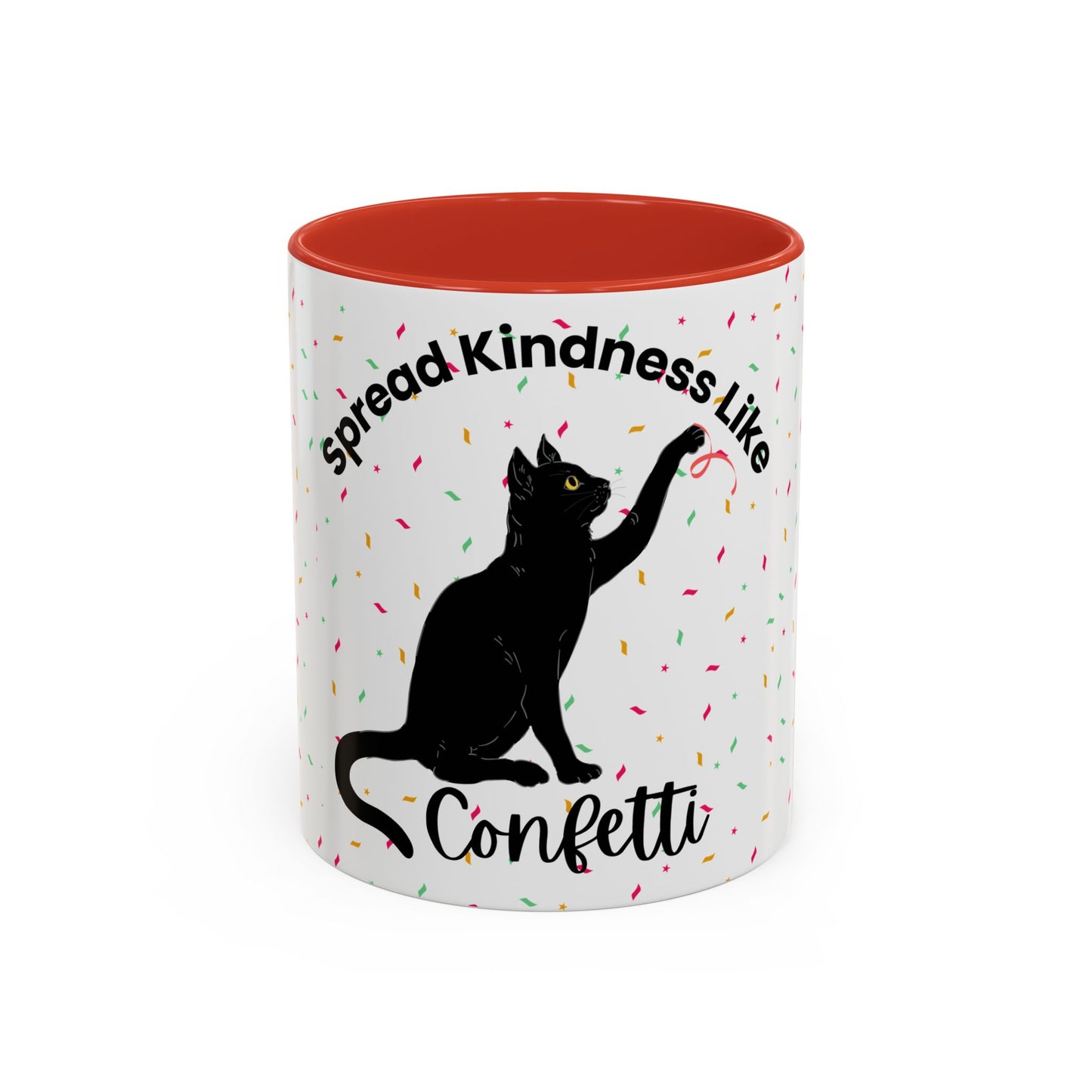 Spread Kindness Black Cat Coffee Mug - 11/15oz Accent Mug for Cat Lovers