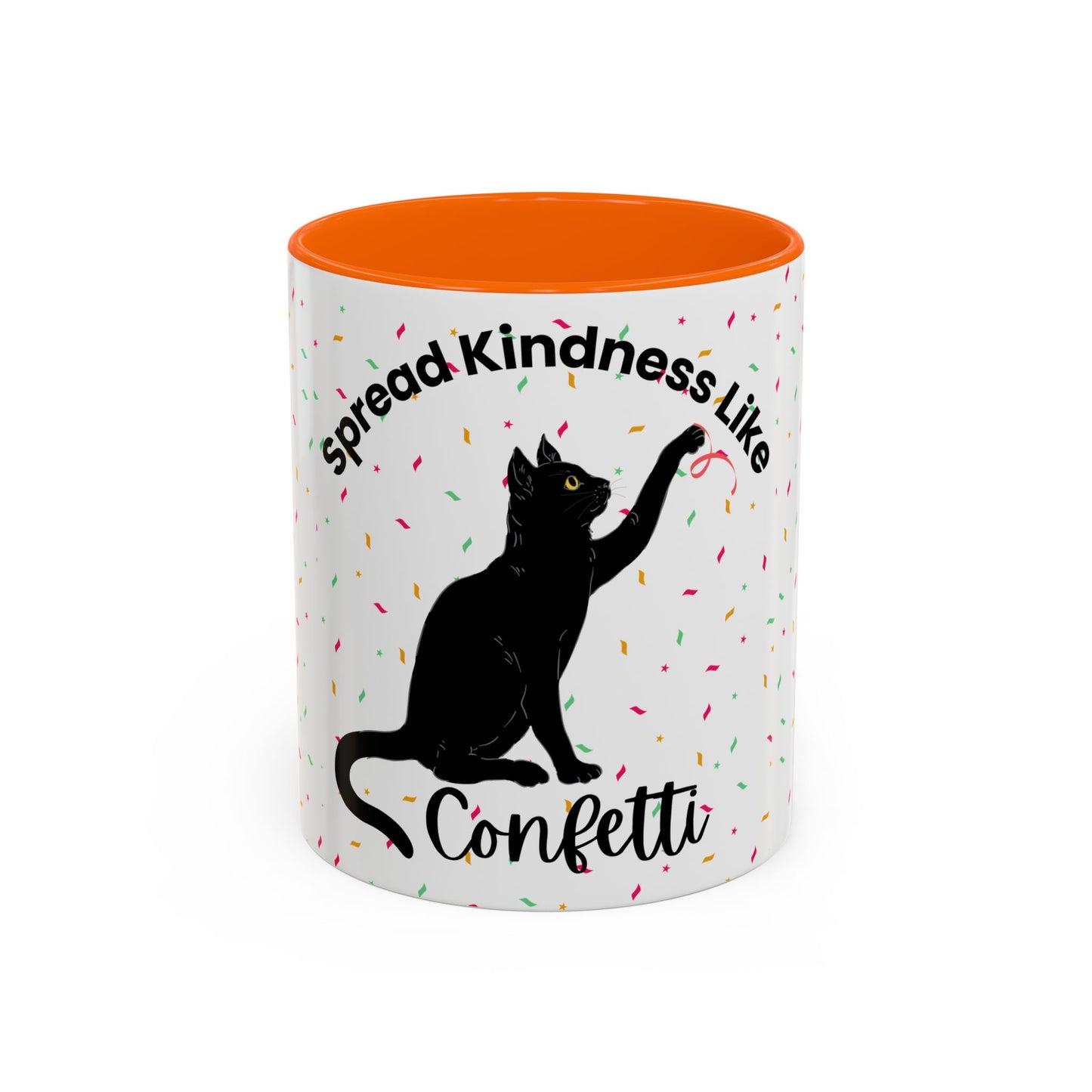 Spread Kindness Black Cat Coffee Mug - 11/15oz Accent Mug for Cat Lovers