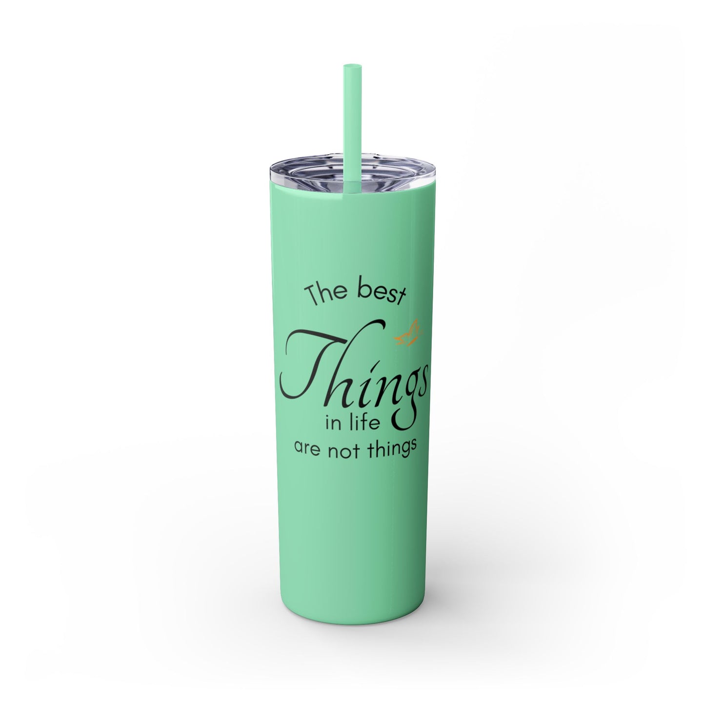 20oz Skinny Tumbler with Straw - Inspirational Reminder Cup
