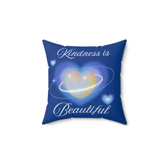 Kindness is Beautiful Throw Pillow - Cozy Home Decor with Heart Design