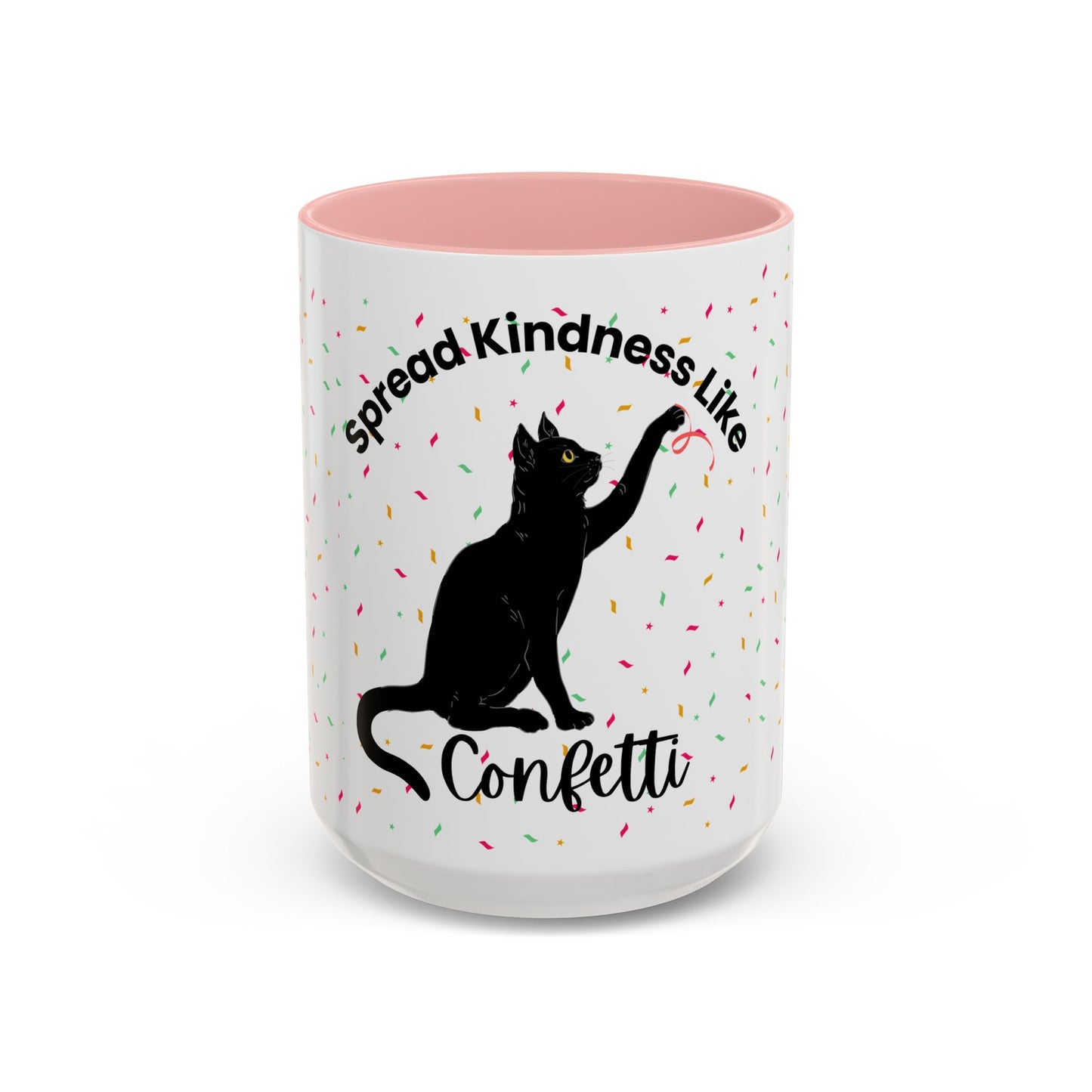Spread Kindness Black Cat Coffee Mug - 11/15oz Accent Mug for Cat Lovers