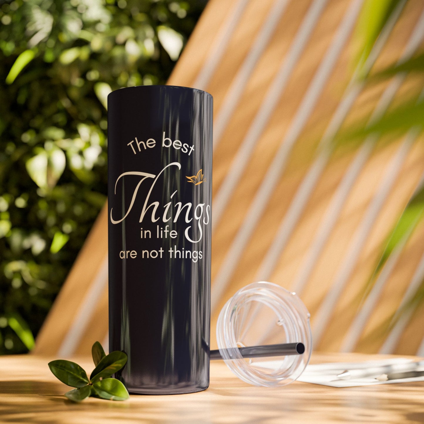 20oz Skinny Tumbler with Straw - Inspirational Reminder Cup
