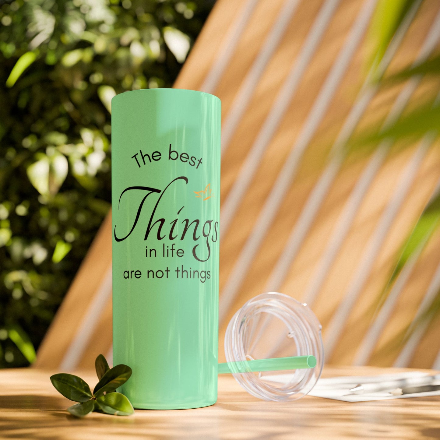 20oz Skinny Tumbler with Straw - Inspirational Reminder Cup