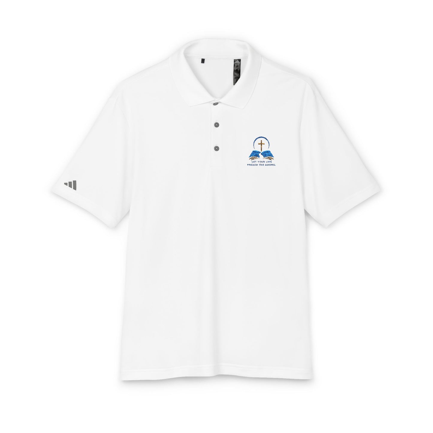 Adidas Unisex Performance Polo with Christian Design – Perfect for Sports & Casual Wear Let your life preach the gospel