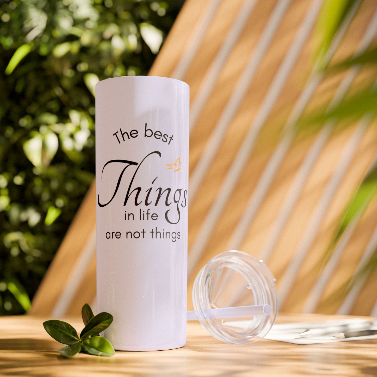 20oz Skinny Tumbler with Straw - Inspirational Reminder Cup