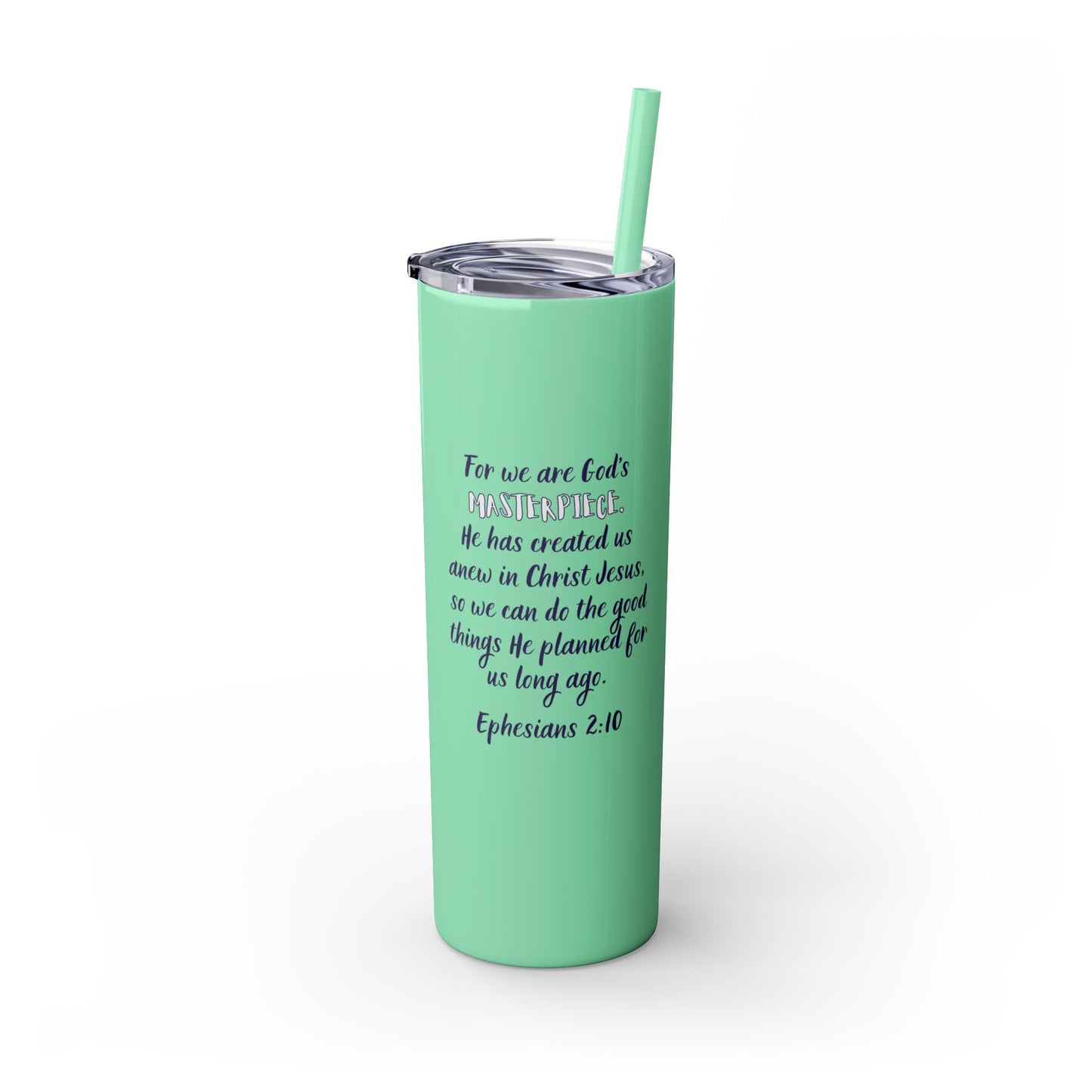 Masterpiece Skinny Tumbler with Straw, 20oz