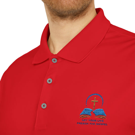 Adidas Unisex Performance Polo with Christian Design – Perfect for Sports & Casual Wear Let your life preach the gospel