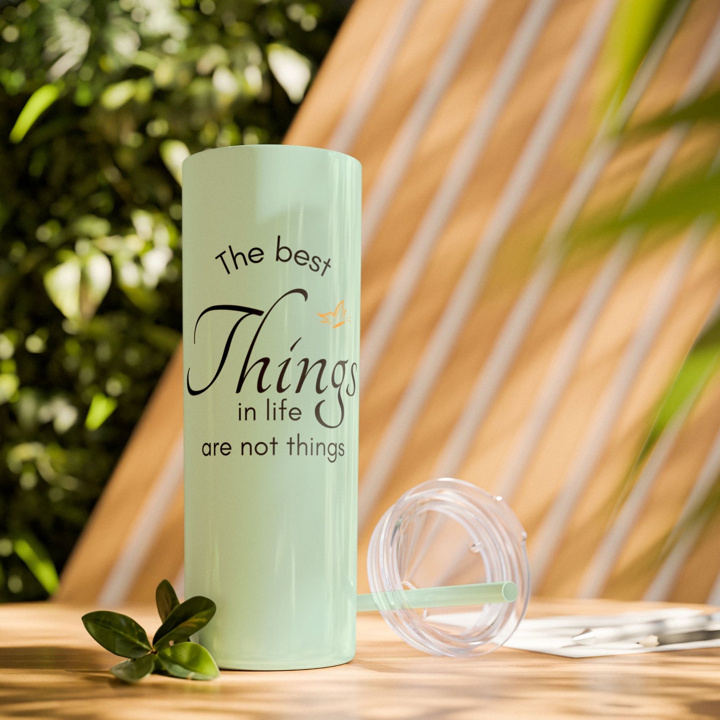 20oz Skinny Tumbler with Straw - Inspirational Reminder Cup