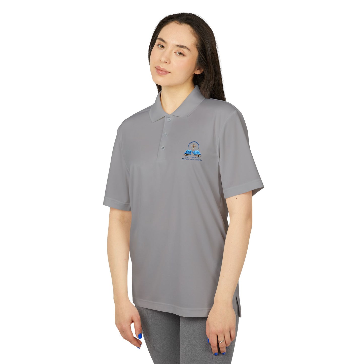 Adidas Unisex Performance Polo with Christian Design – Perfect for Sports & Casual Wear Let your life preach the gospel