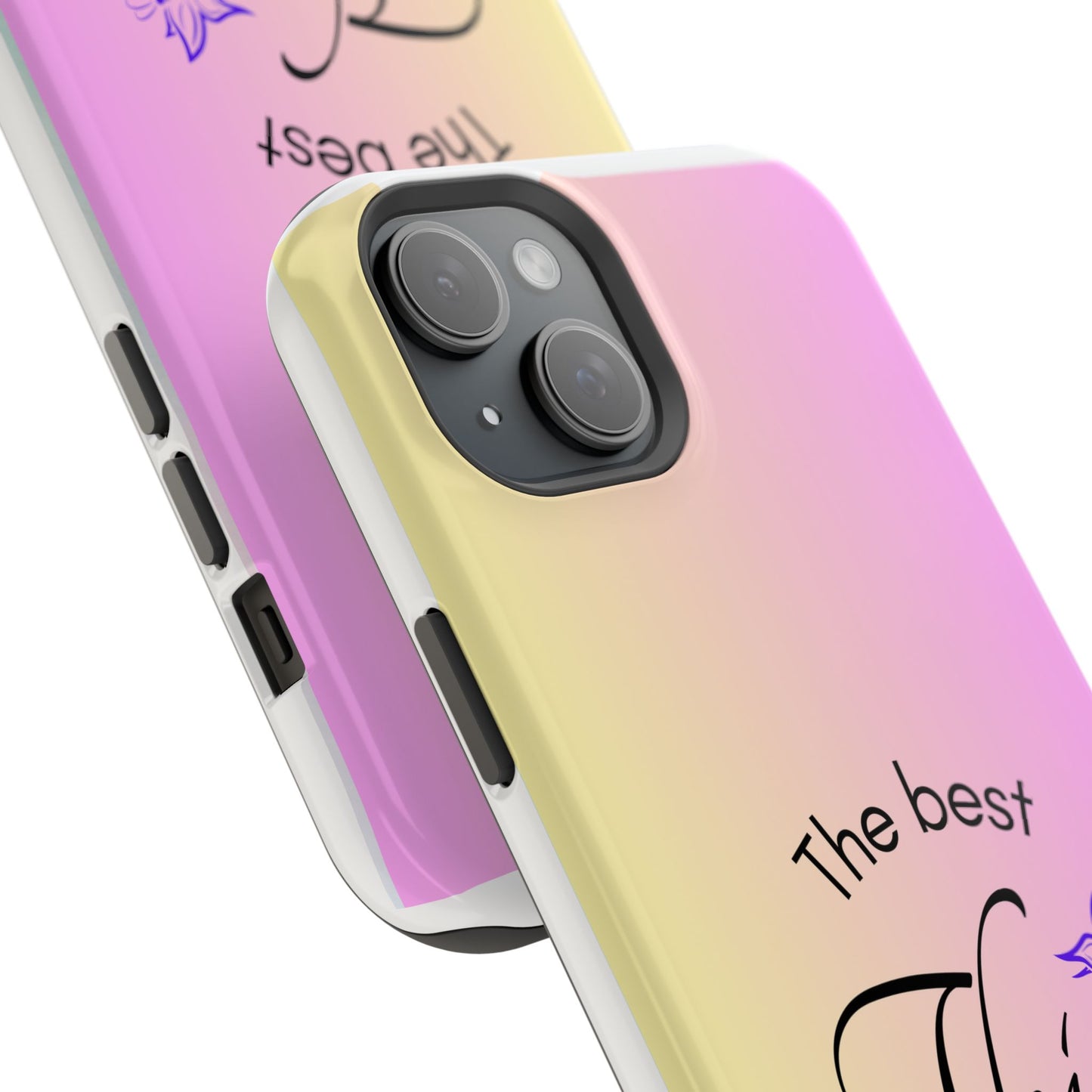 Phone Case - the best  in life are not things  Yellow and Pink