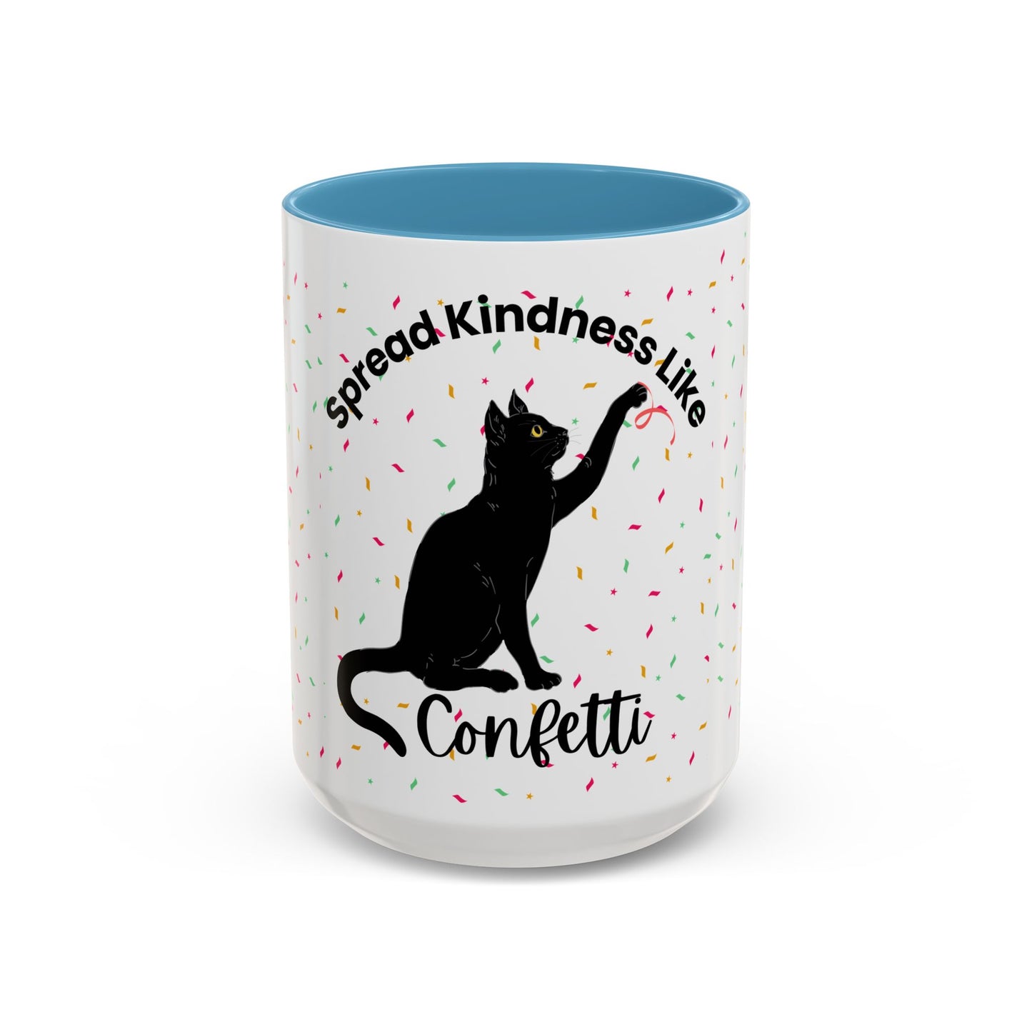 Spread Kindness Black Cat Coffee Mug - 11/15oz Accent Mug for Cat Lovers