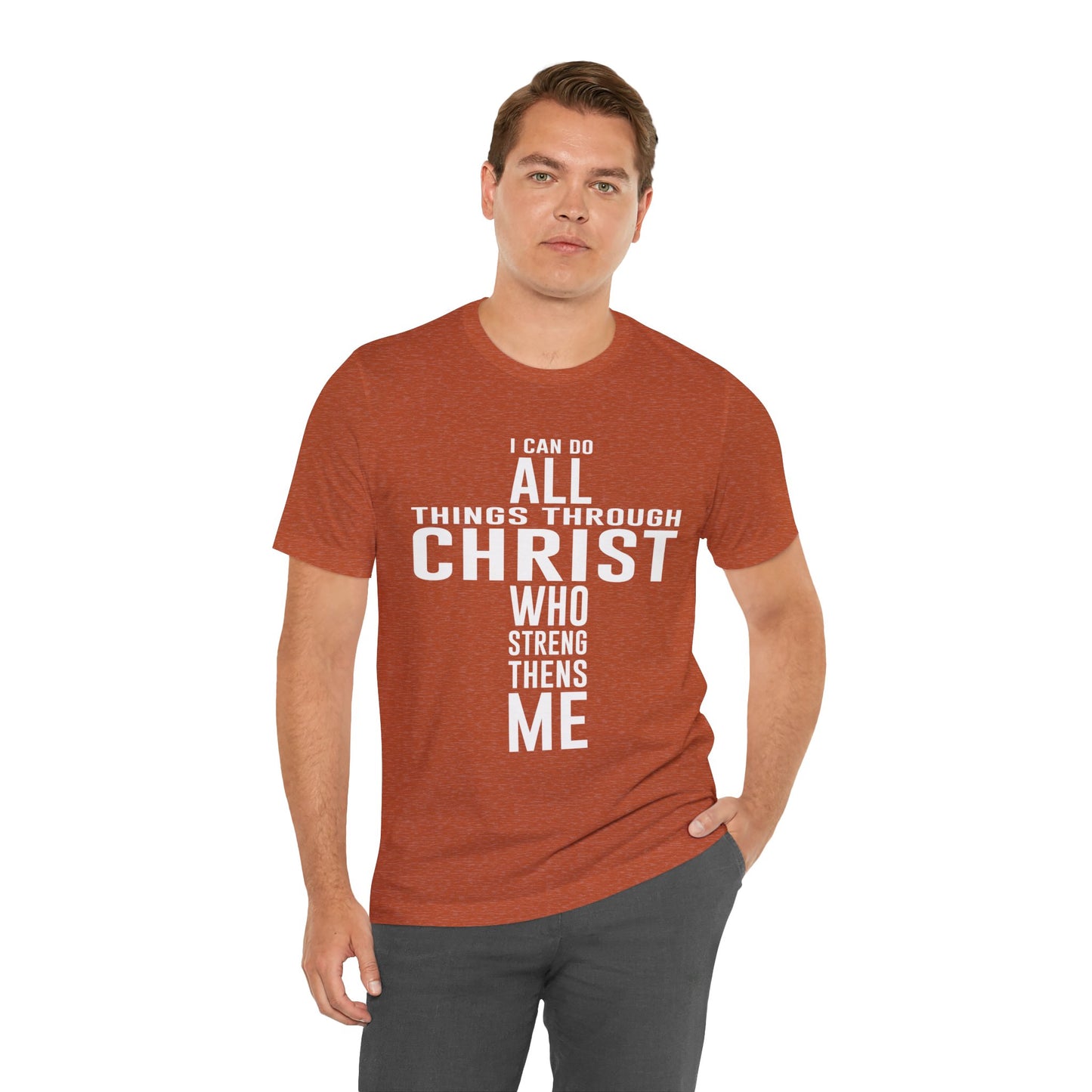 I can do all things through Christ Unisex Jersey Short Sleeve Tee
