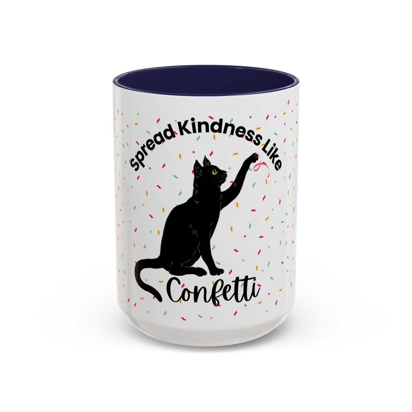 Spread Kindness Black Cat Coffee Mug - 11/15oz Accent Mug for Cat Lovers