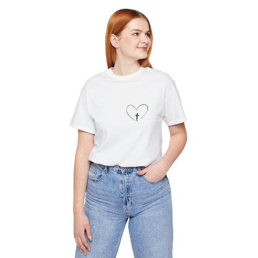 Minimalist Heart Cross Faith T-Shirt