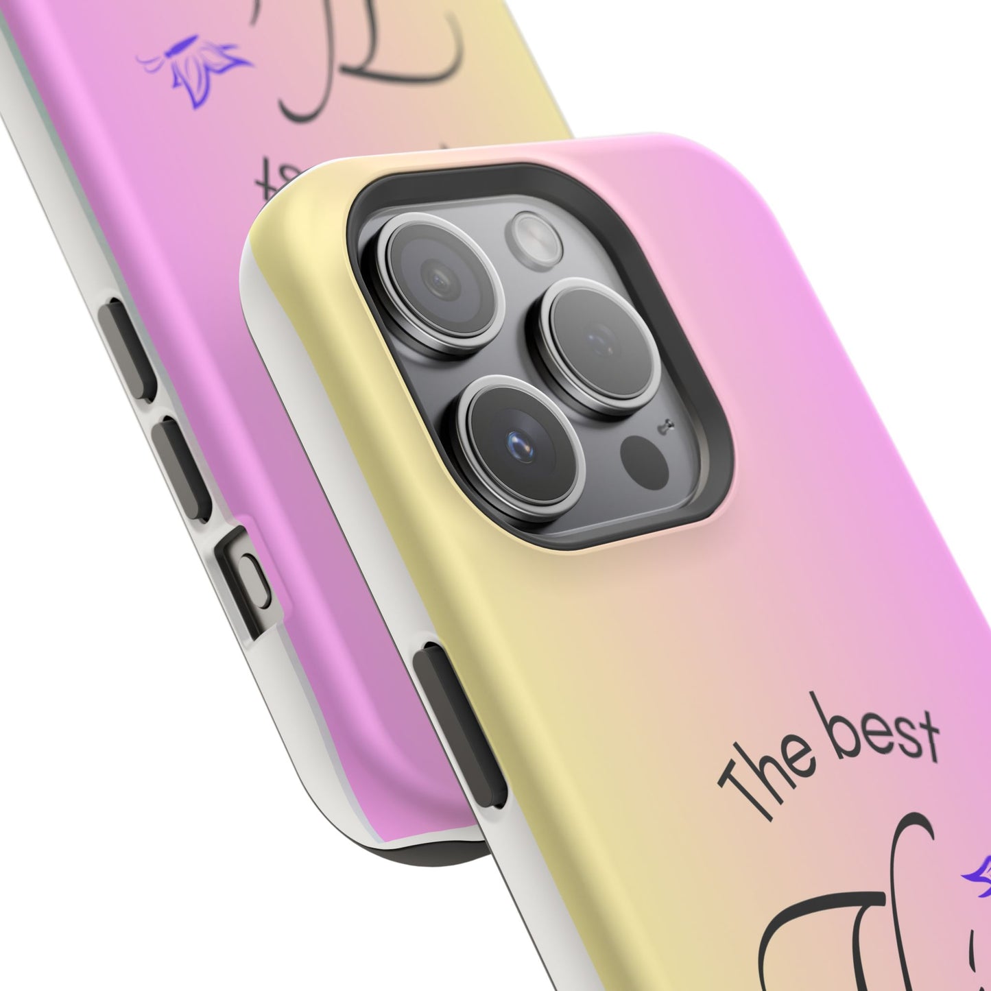Phone Case - the best  in life are not things  Yellow and Pink