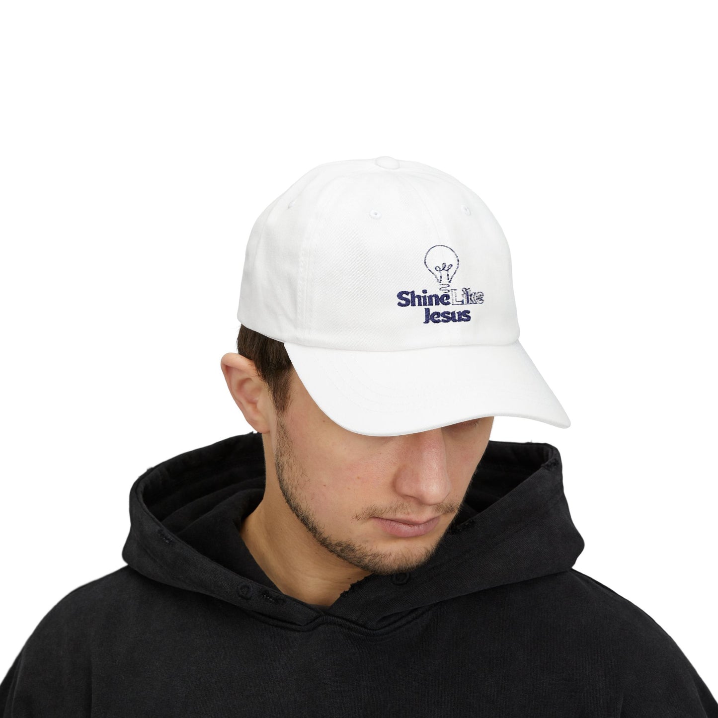 Shine Like Jesus Classic Dad Cap - Faith-Inspired White Hat