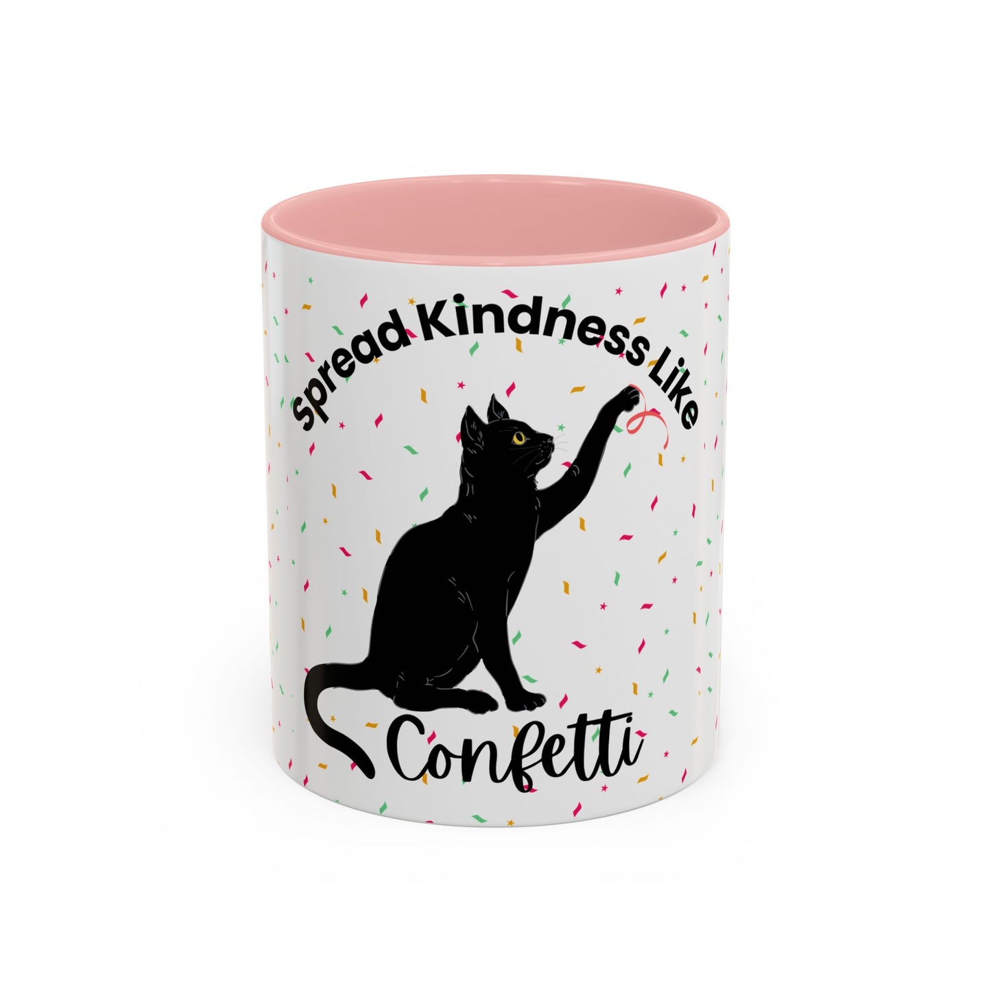 Spread Kindness Black Cat Coffee Mug - 11/15oz Accent Mug for Cat Lovers