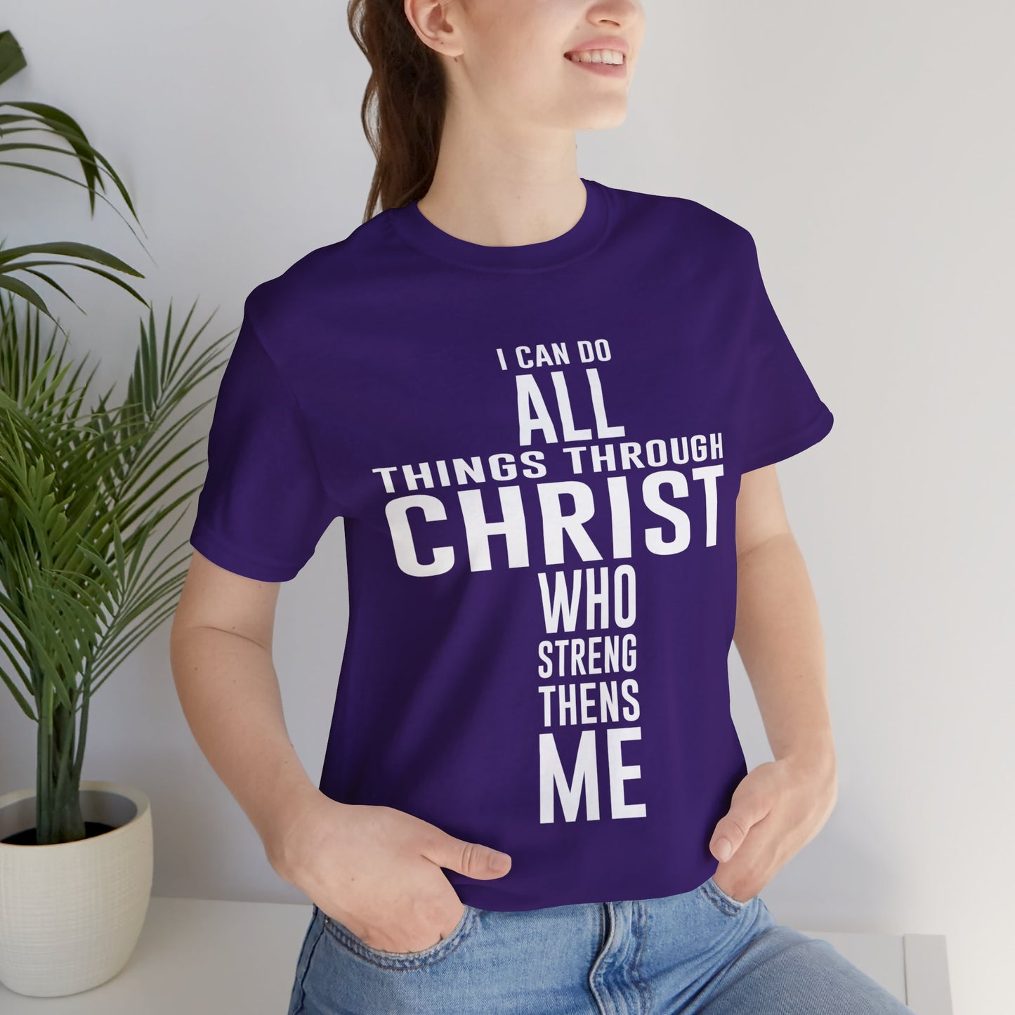 I can do all things through Christ Unisex Jersey Short Sleeve Tee