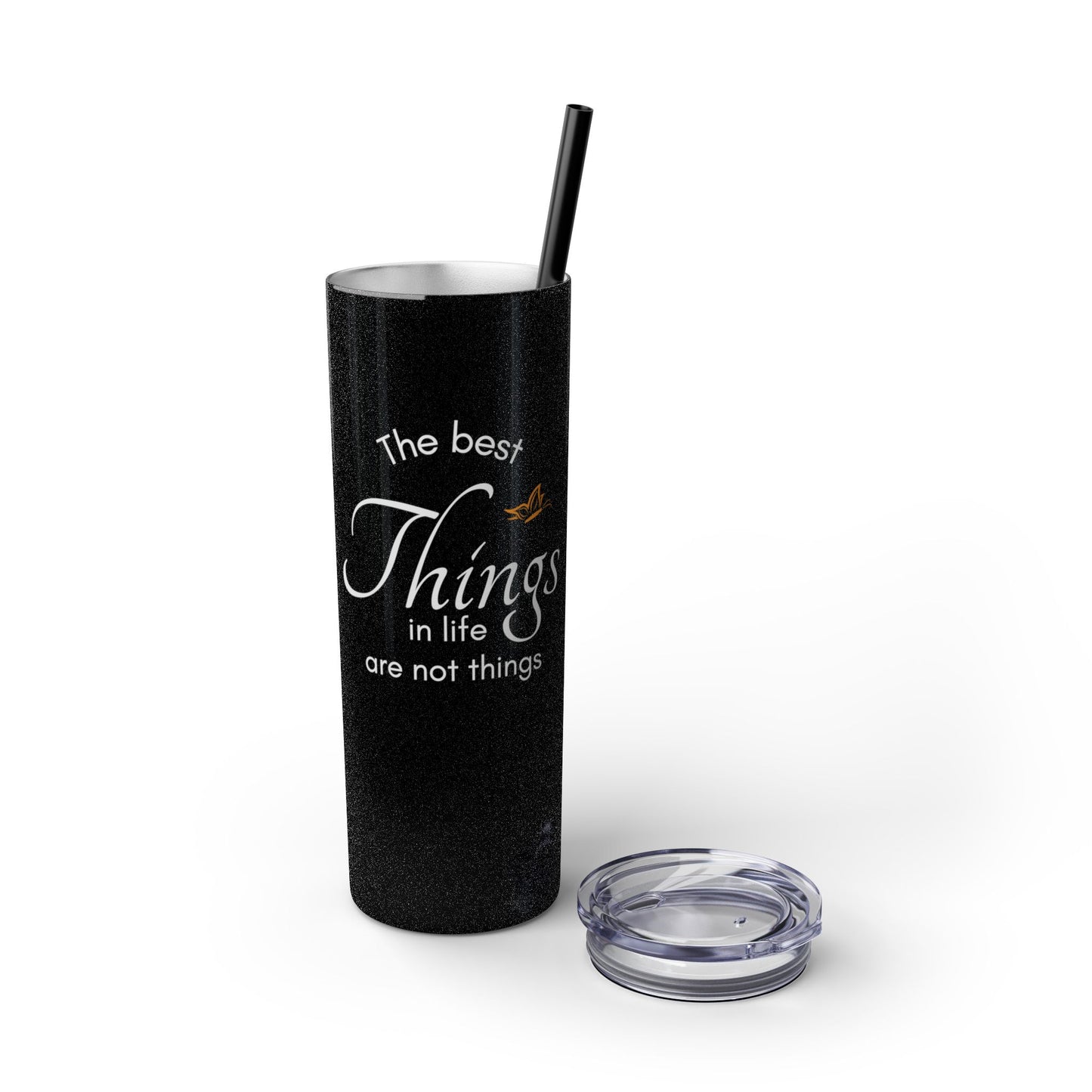 20oz Skinny Tumbler with Straw - Inspirational Reminder Cup