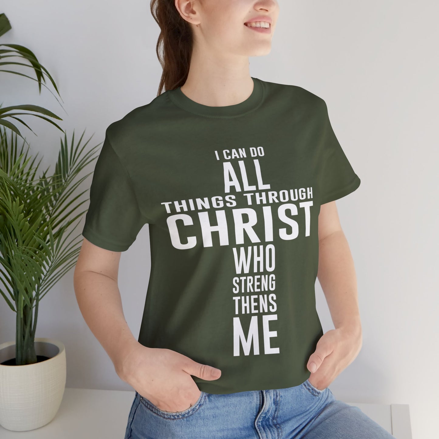 I can do all things through Christ Unisex Jersey Short Sleeve Tee