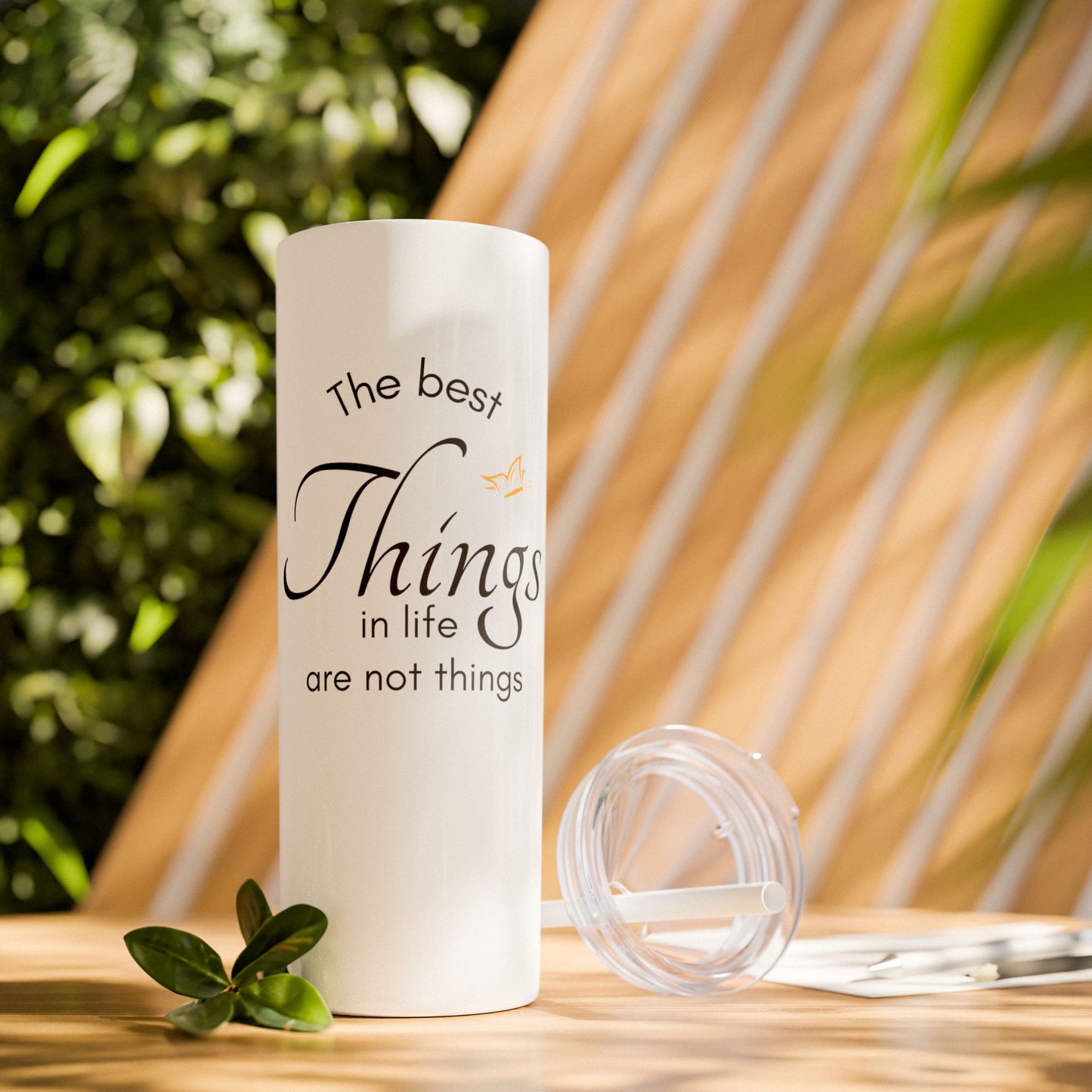 20oz Skinny Tumbler with Straw - Inspirational Reminder Cup
