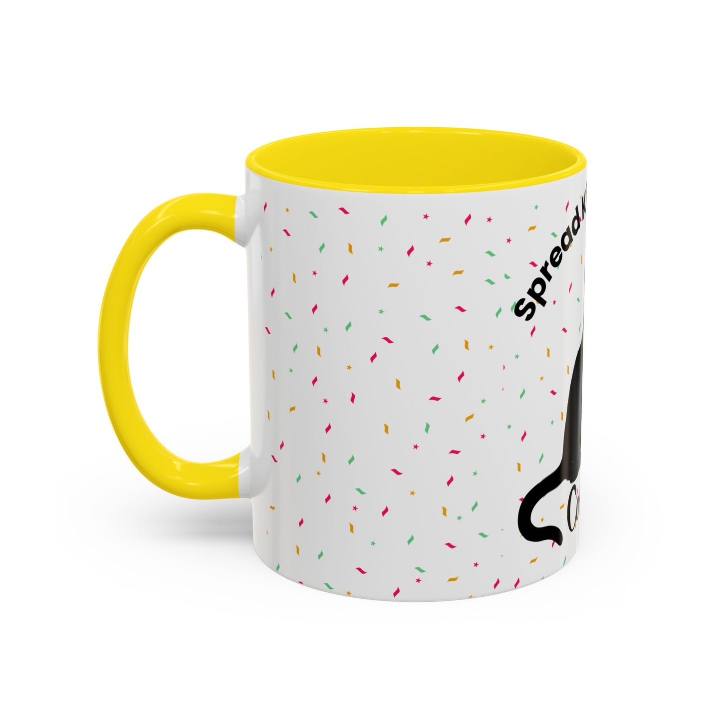 Spread Kindness Black Cat Coffee Mug - 11/15oz Accent Mug for Cat Lovers