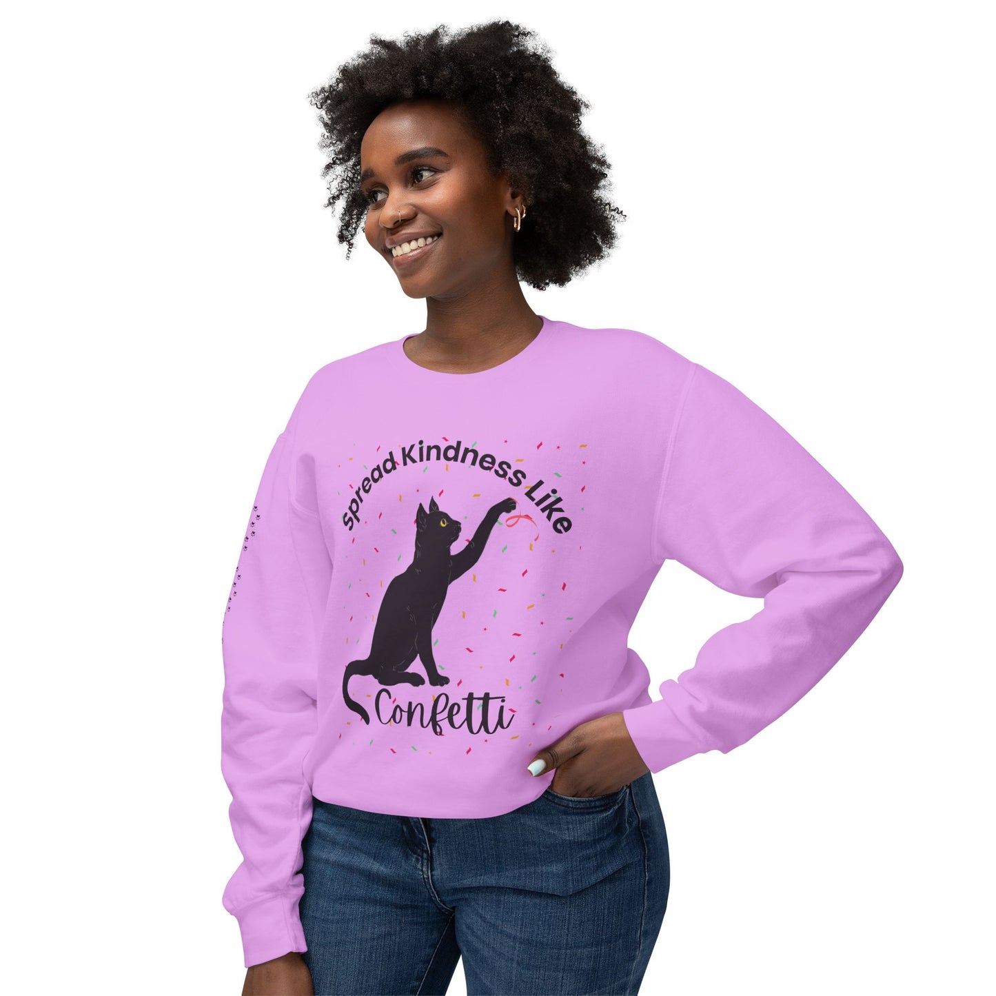 Unisex Lightweight Crewneck Sweatshirt Spread Kindness Like Confetti