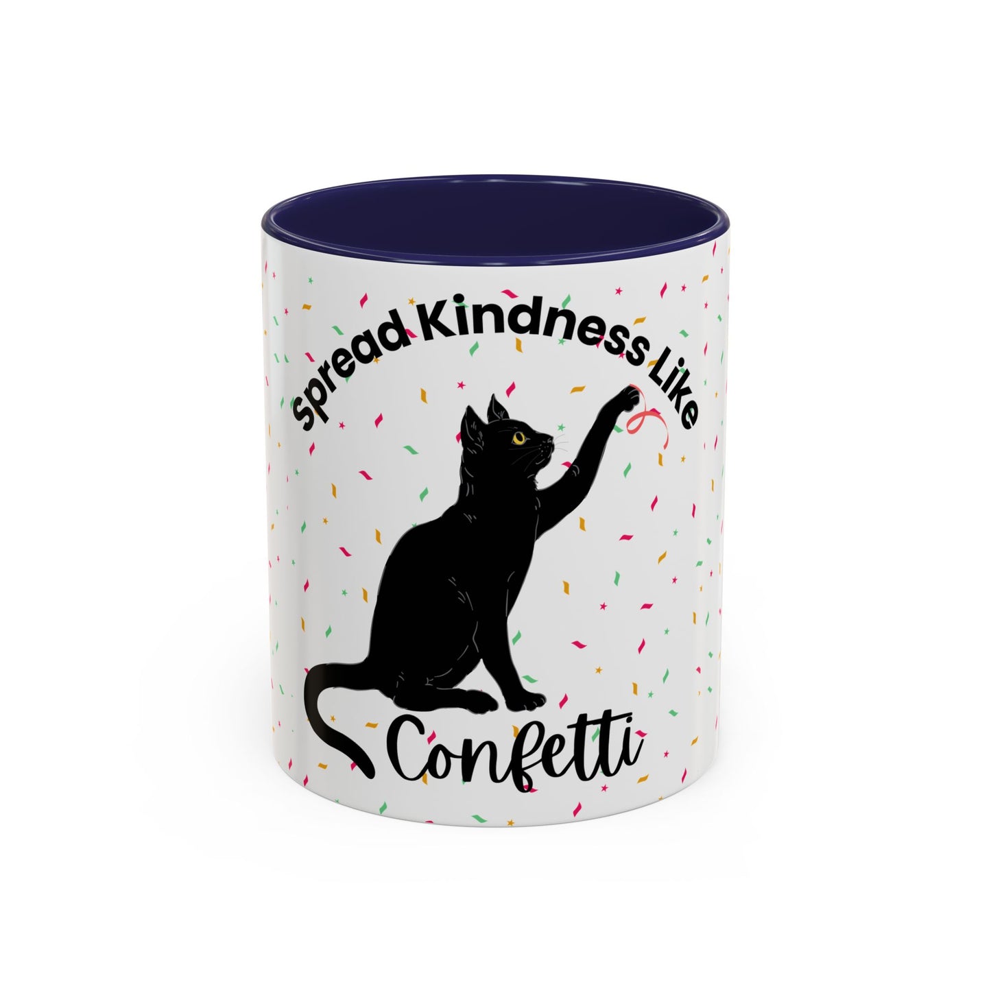 Spread Kindness Black Cat Coffee Mug - 11/15oz Accent Mug for Cat Lovers