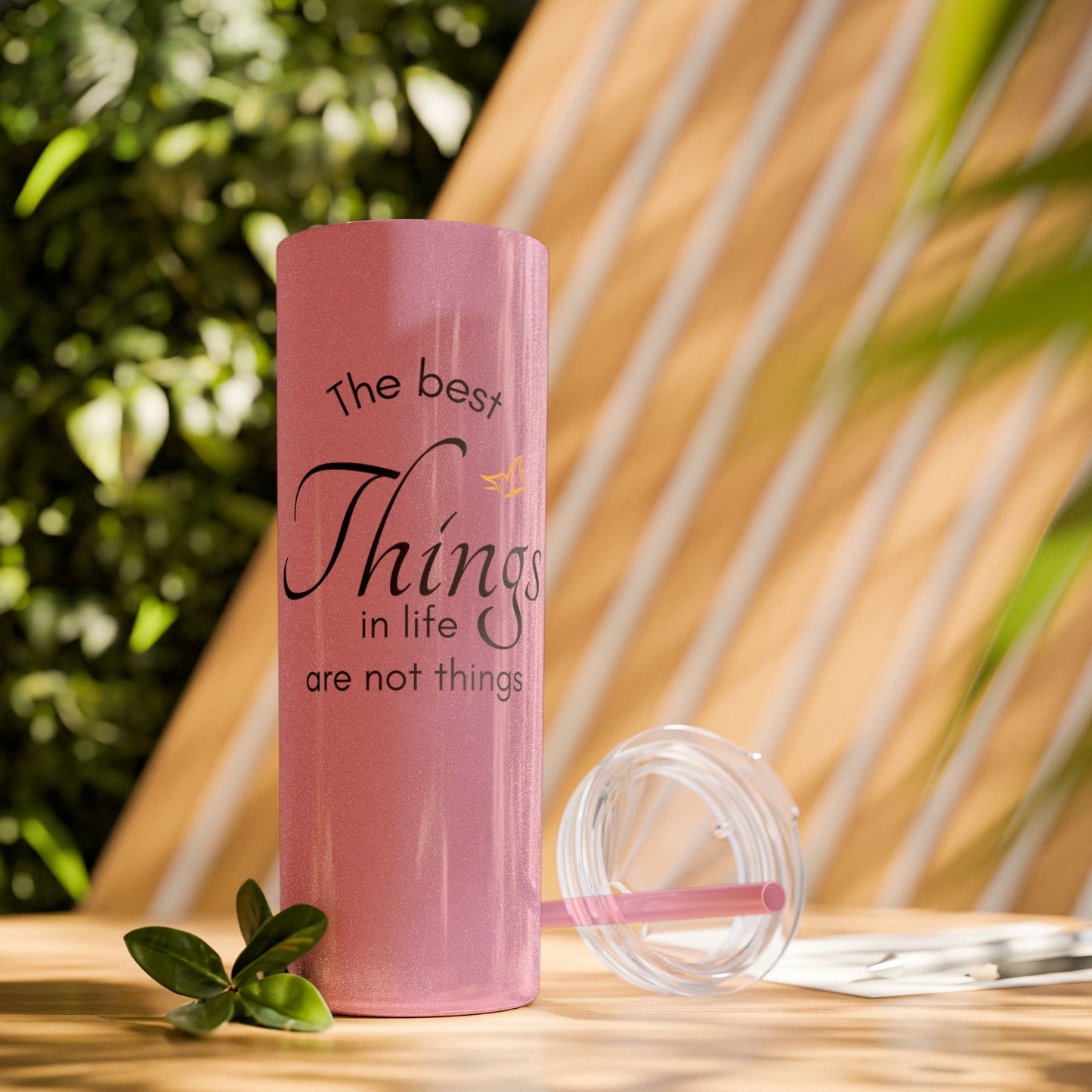20oz Skinny Tumbler with Straw - Inspirational Reminder Cup