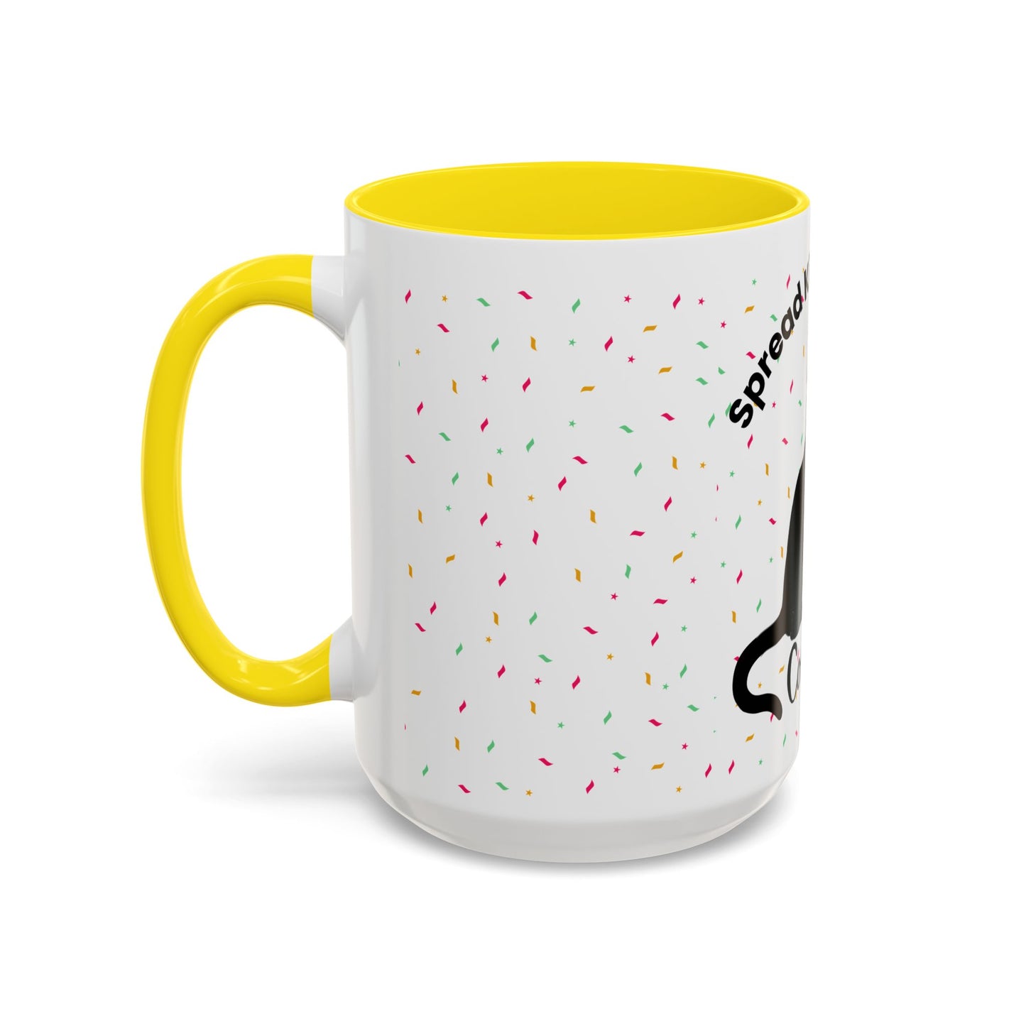 Spread Kindness Black Cat Coffee Mug - 11/15oz Accent Mug for Cat Lovers