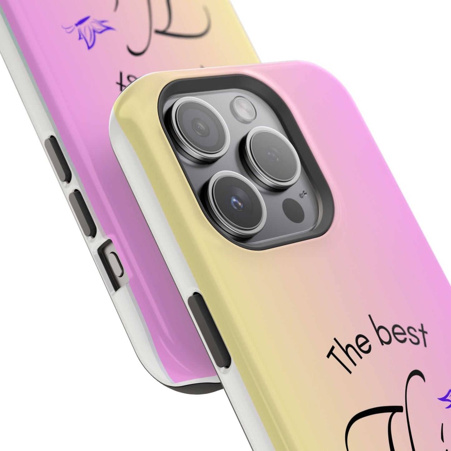 Phone Case - the best  in life are not things  Yellow and Pink