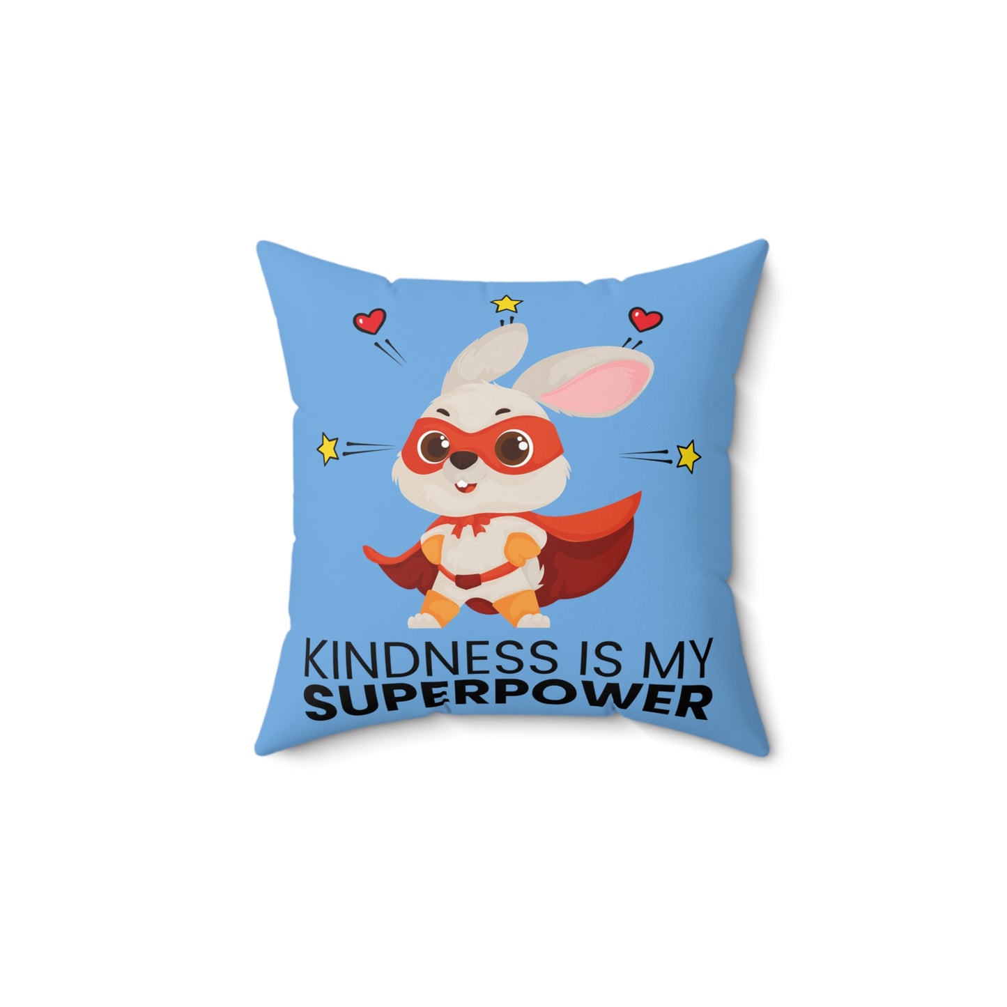 Kindness is My Superpower Pillow - Cute Bunny Design for Kids Room Decor