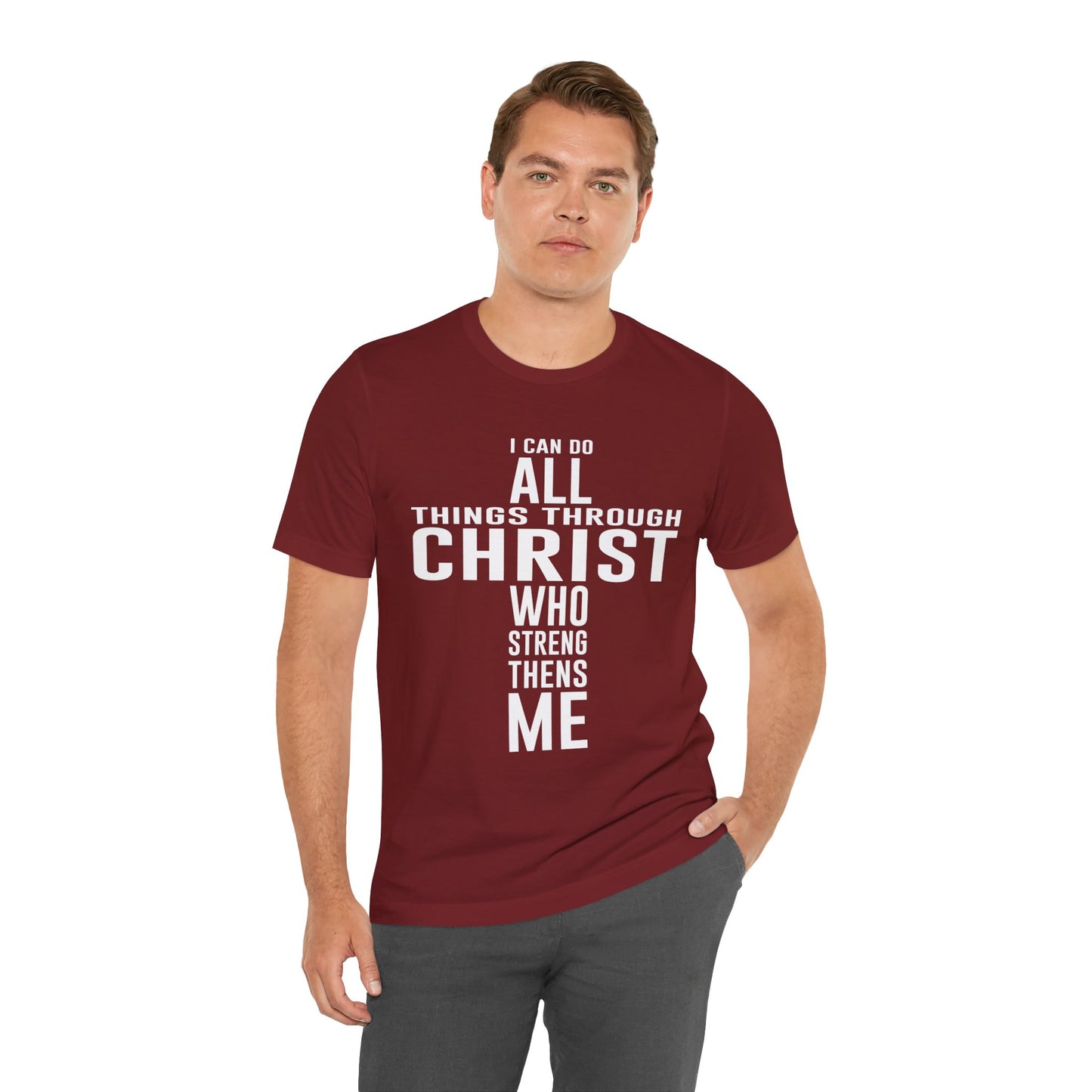 I can do all things through Christ Unisex Jersey Short Sleeve Tee