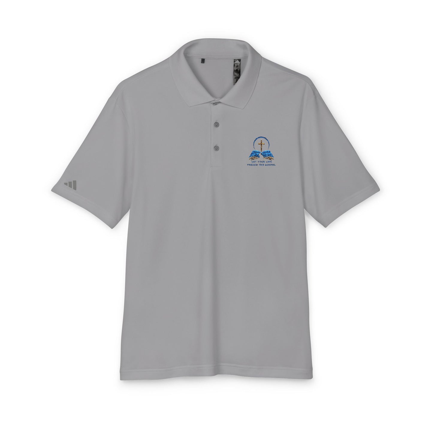 Adidas Unisex Performance Polo with Christian Design – Perfect for Sports & Casual Wear Let your life preach the gospel