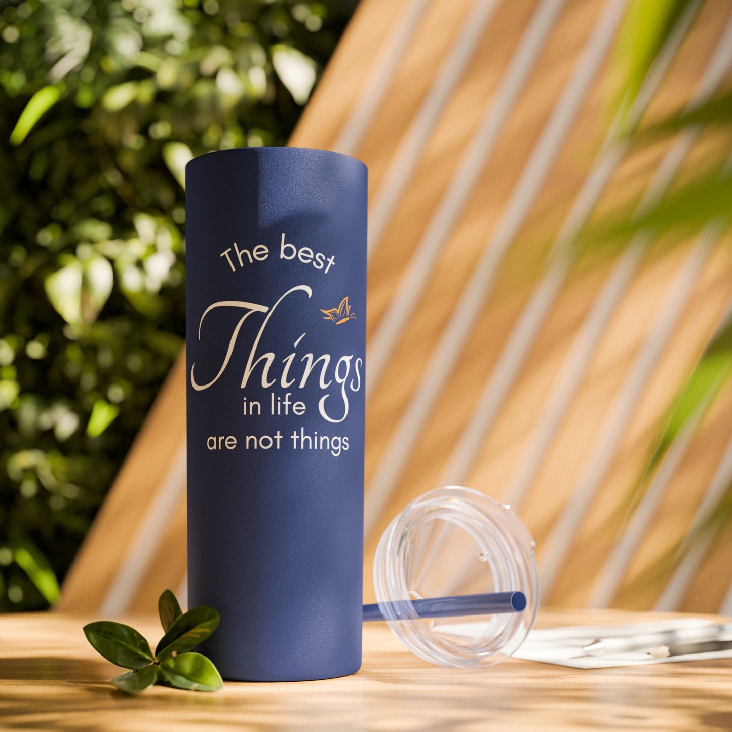 20oz Skinny Tumbler with Straw - Inspirational Reminder Cup