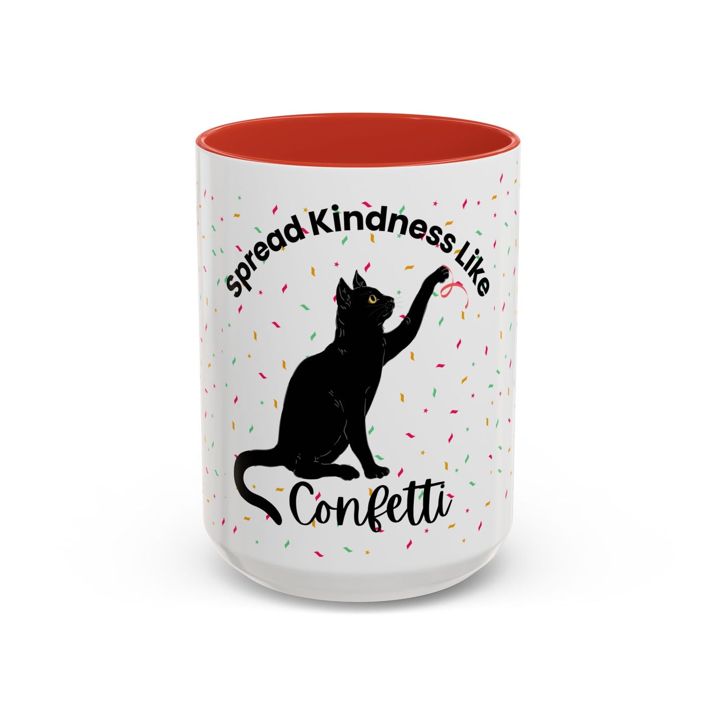 Spread Kindness Black Cat Coffee Mug - 11/15oz Accent Mug for Cat Lovers