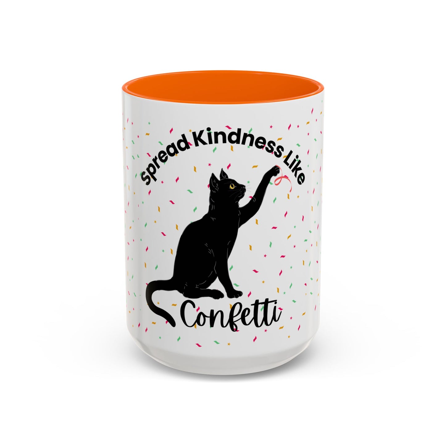 Spread Kindness Black Cat Coffee Mug - 11/15oz Accent Mug for Cat Lovers