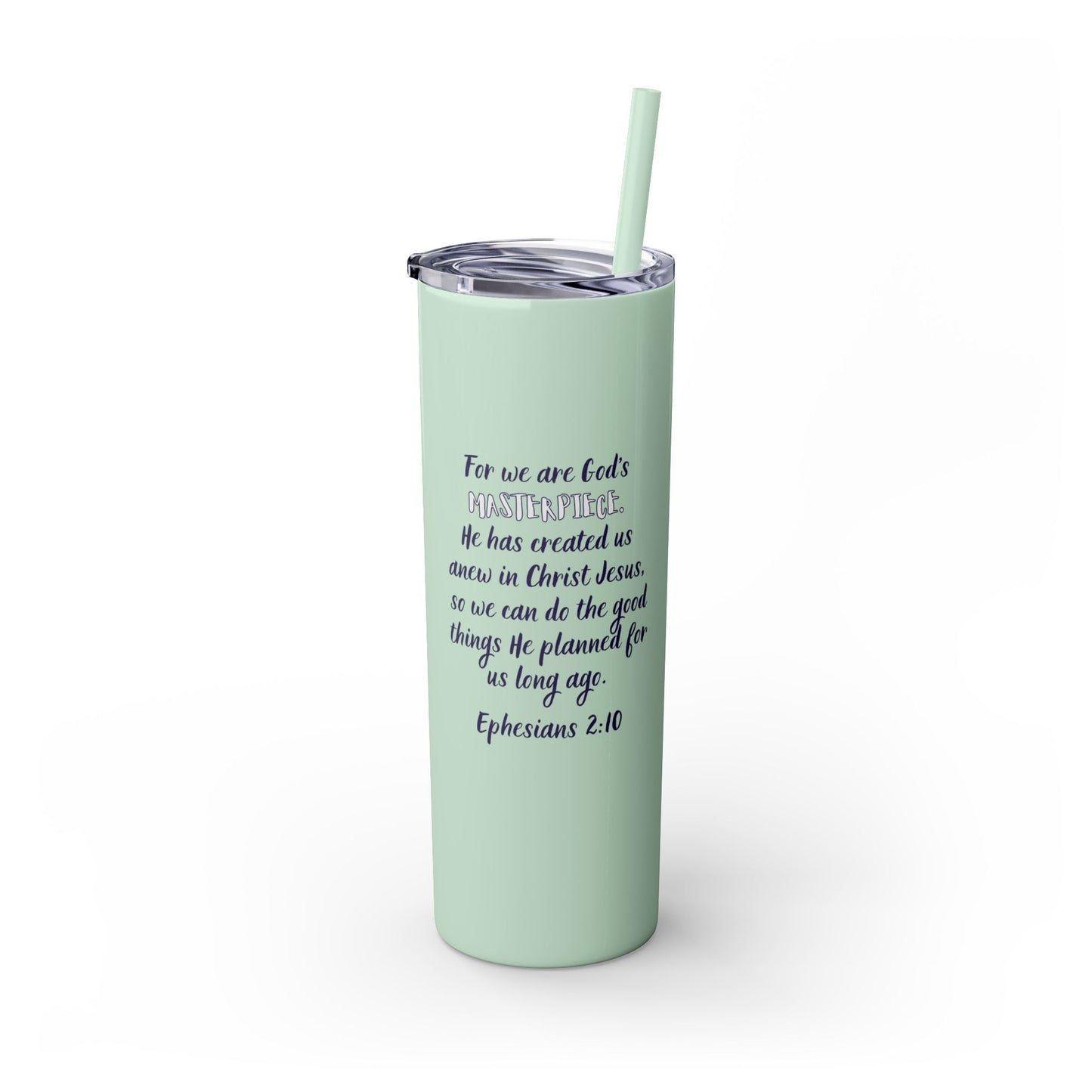 Masterpiece Skinny Tumbler with Straw, 20oz