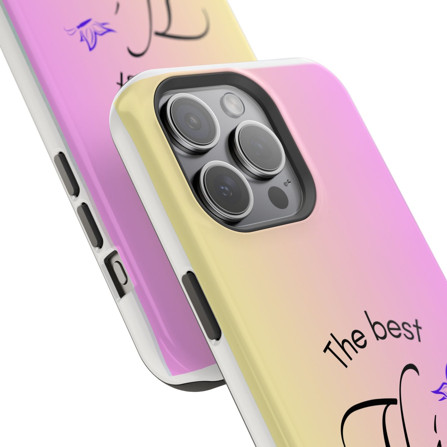 Phone Case - the best  in life are not things  Yellow and Pink